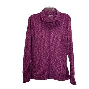 NWOT Columbia Sweatshirt Womens Large Full Zip Pink Waffle Knit Pockets